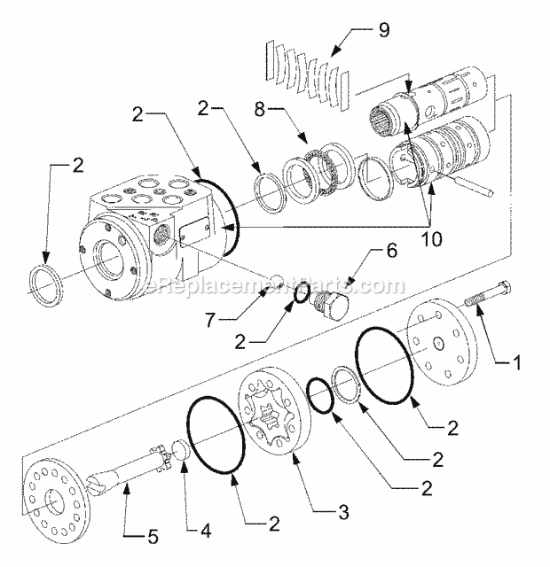 Hydraulic Steering Pump Diagram and Parts List for GT3235 14A-692-710 Cub Cadet Lawn Tractor